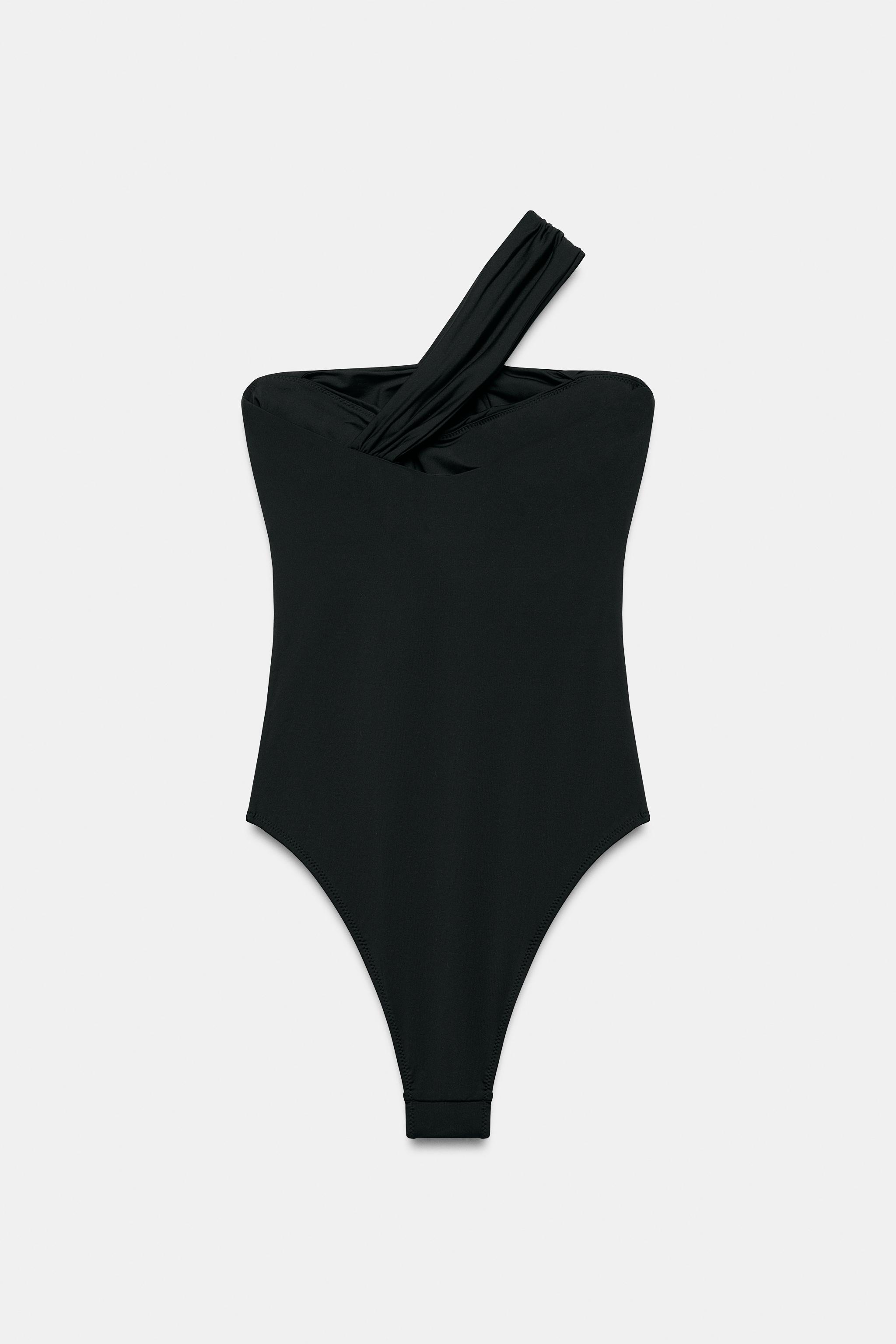 MAILLOT DE BAIN BRETELLE ASYMÉTRIQUE PIÈCE MÉTALLIQUE